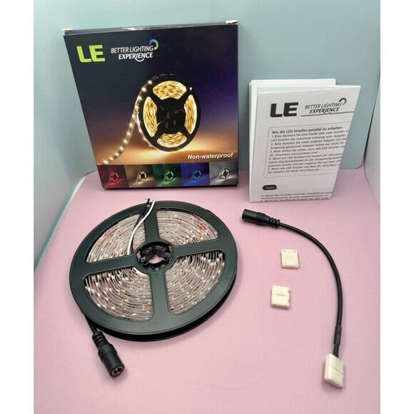 LE Daylight White LED Strip Lights 5 Meters Non - Waterproof Set of 5 NIB (Bx 2) - Picture 2 of 8